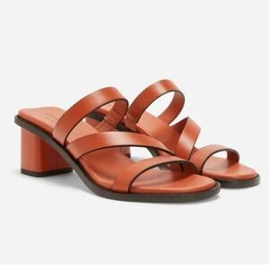 Everlane The Italian Leather Tourist Heels in Adobe Brown Womens Slides 10